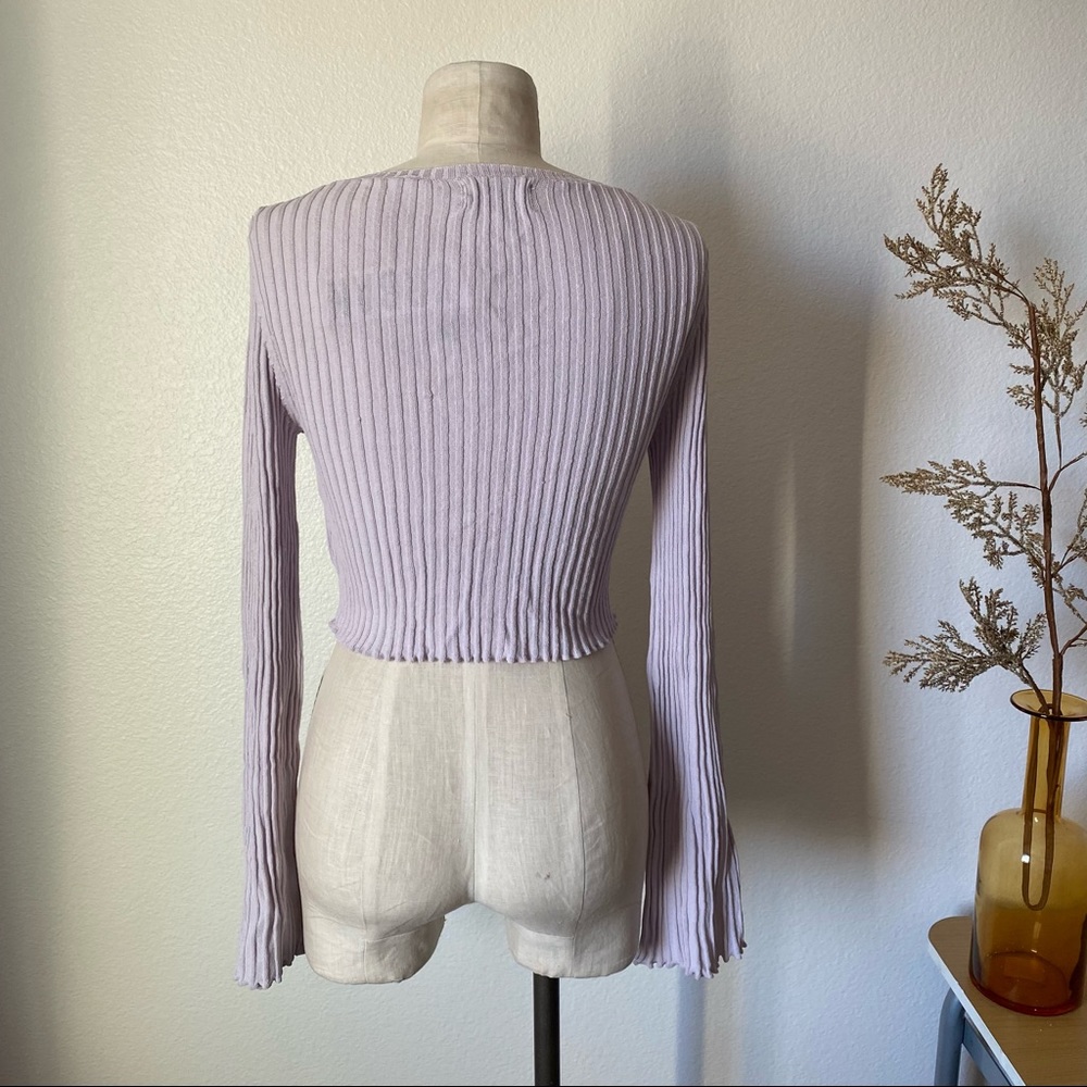 UO Ribbed Ruffle Cardigan - Picture 8 of 8